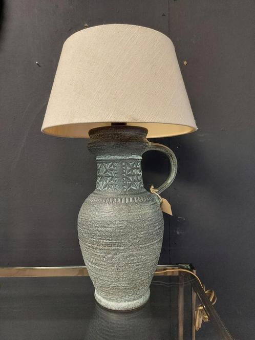 Vintage west germany keramiek lamp j60 70 tafellamp vaaslamp, Huis en Inrichting, Lampen | Tafellampen, Zo goed als nieuw, Minder dan 50 cm