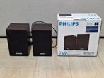 Philips USB Speaker Set 2.0 Hout met Jack-aansluiting, Computers en Software, Pc speakers, Ophalen of Verzenden, Gebruikt