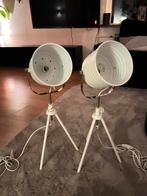 Witte bureaulampen statief/tripod. 2 stuks, 50 tot 75 cm, Vintage, Ophalen of Verzenden, Zo goed als nieuw