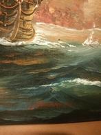 MARITIEM OLIEVERF OP DOEK GESIGNEERD JOHN AMBROSE 50X40 CM, Ophalen of Verzenden