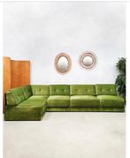 Modular Sofa green velvet midcentury, Huis en Inrichting, Ophalen, Gebruikt, Minder dan 75 cm, 300 cm of meer