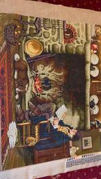 Voorbedrukt stramien borduren man bij haard, Ophalen of Verzenden, Zo goed als nieuw, Patroon