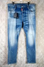 My Brand skinny blue jeans Wit oranje verfspatjes W36, W36 - W38 (confectie 52/54), Blauw, Nieuw, Ophalen of Verzenden
