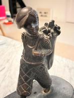 YOUNG GOLF CADDY FIGURINE BRONZE STATUE AFTER JOSEF LORENZL, Ophalen of Verzenden
