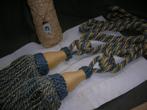2 oude embrasses vaal blauw ecru, Ophalen of Verzenden