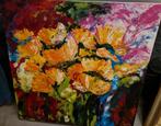 bloemen olieverf op canvas, Ophalen