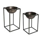 PTMD - PLANTEN SCHALEN SET - METAAL - BRONS, Tuin en Terras, Bloempotten, Rond, Nieuw, Ophalen of Verzenden, Metaal