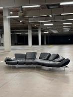 Edra Flap Sofa | Zwart Leer | NIEUWSTAAT + Garantie, 300 cm of meer, Ophalen of Verzenden, Zo goed als nieuw, Rechte bank