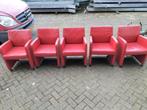 10 rode eetkamerstoelen op wieltjes., Ophalen, Gebruikt, Rood, Vijf, Zes of meer stoelen
