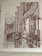 Oude afdruk : Vrouwenrecht Delft, Antiek en Kunst, Kunst | Etsen en Gravures, Ophalen of Verzenden