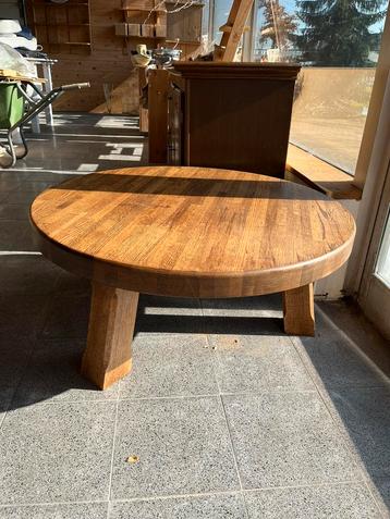 Ronde salontafel, massief eiken, diameter 105