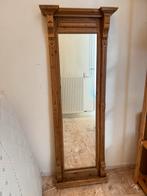 Grenen spiegel met ornamenten hout, Antiek en Kunst, Ophalen, Rechthoekig, 50 tot 100 cm, 150 tot 200 cm