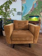 Velours gele stoel gratis!, Huis en Inrichting, Fauteuils, Ophalen, Gebruikt, 75 tot 100 cm, 50 tot 75 cm