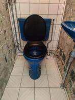Blauw vintage toilet, Ophalen, Gebruikt, Steen, Toilet
