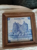 Vintage Delfts Blauwe Tegels in Houten Lijst, Antiek en Kunst, Ophalen of Verzenden