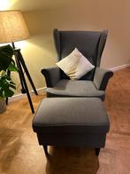 Grijze IKEA Fauteuil met stoel, Ophalen, Zo goed als nieuw, Stof, 75 tot 100 cm