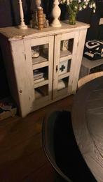 Prachtige oude   Franse vintage kast in originele verf, Ophalen, Gebruikt, 25 tot 50 cm