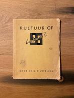 Kultuur of barbarisme I Garmt Stuiveling l 1936 l boek WO2, Verzamelen, Militaria | Tweede Wereldoorlog, Overige soorten, Duitsland
