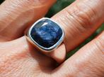 Vanoli 925 zilveren heren ring met ruwe saffier maat 21,75, Vanoli, 20 of groter, Blauw, Amsterdam