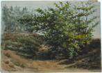 Adriaan Kruseman aquarel "Berg en Dal", getiteld, Antiek en Kunst, Kunst | Schilderijen | Klassiek, Ophalen