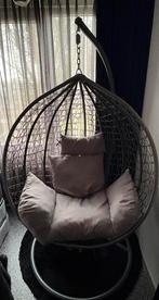 Hangstoel met  kussens antraciet  grijs met grijze kussens, Huis en Inrichting, Stoelen, Ophalen, Zo goed als nieuw, Eén