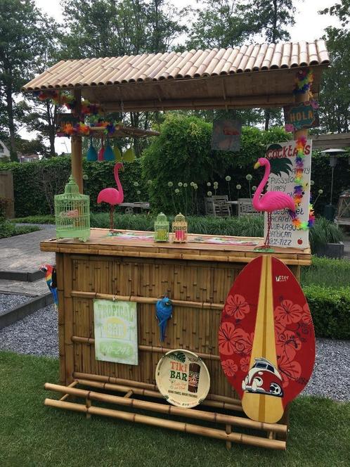 mobiele cocktail bar, tiki bar, bamboe bar, hawaii feest, Hobby en Vrije tijd, Feestartikelen | Verhuur, Zo goed als nieuw, Overige