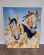 Paardenschilderij , afmeting 60 cm x70 cm, Schilderij, Zo goed als nieuw, 50 tot 75 cm, 50 tot 75 cm