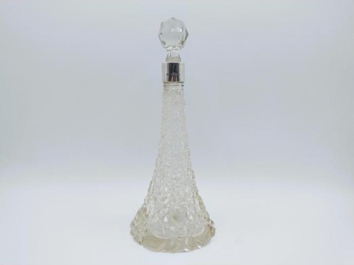 Kristallen karaf met zilveren rand, Birmingham, 1898, Antiek en Kunst, Antiek | Glas en Kristal, Verzenden