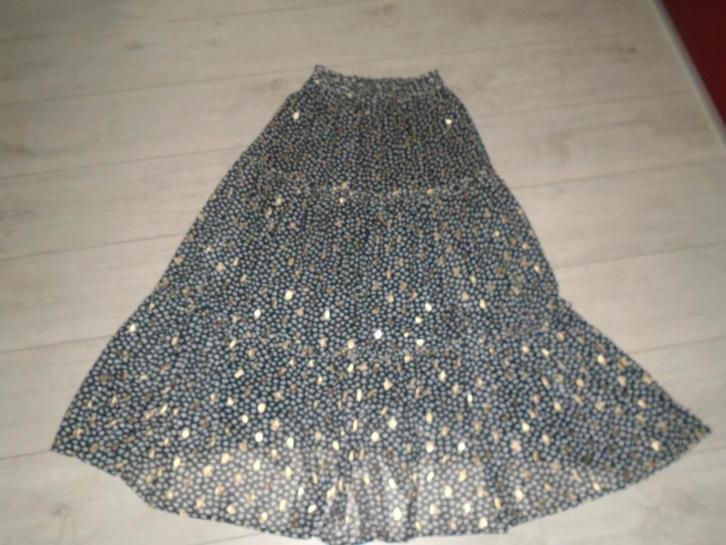 Drole de Copine Lange Stroken Wijde Rok met Goud Glitter S/M, Kleding | Dames, Rokken, Zo goed als nieuw, Maat 38/40 (M), Zwart