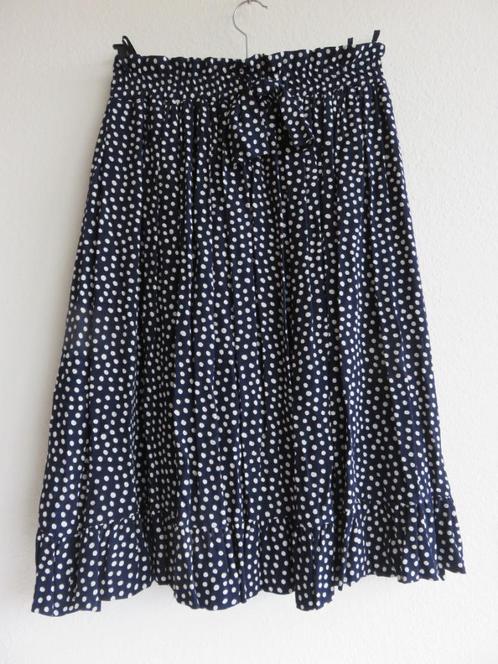 Bardehle donkerblauwe lange rok met witte stippen maat 38, Kleding | Dames, Rokken, Zo goed als nieuw, Maat 38/40 (M), Blauw, Onder de knie