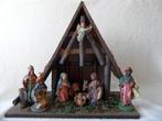 antieke, grote kerststal incl. kerstgroep met 9 beelden, Ophalen of Verzenden, Zo goed als nieuw