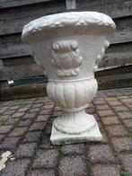klassieke witte stenen bloempot, Tuin en Terras, Bloempotten, Steen, Gebruikt, Rond, Balkon
