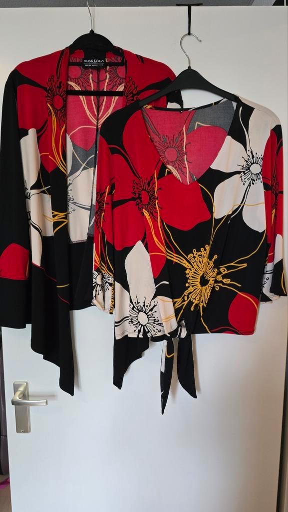 Frank Lyman Set Top & Vestje Maat 44, Kleding | Dames, Blouses en Tunieken, Zo goed als nieuw, Maat 42/44 (L), Rood, Ophalen of Verzenden