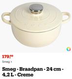 Beige en  Zwart Smegpan NIEUW in doos, Ophalen of Verzenden, Nieuw, Gietijzer