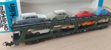 Märklin DB autotransportwagen+8 autos artnr 4084 in ovp beschikbaar voor biedingen