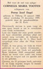 Tooten Cornelia 1886 Tilburg 1959, Ophalen of Verzenden, Bidprentje