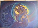 Schilderij met Draken, Ophalen of Verzenden