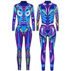 Dames catsuit 7 / bodysuit skelet botten jumpsuit festival, Nieuw, Kleding, Verzenden