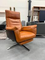 Als Nieuw FSM Shelby Relax fauteuil Bruin leer Design stoel, Huis en Inrichting, Leer, Ophalen of Verzenden, Zo goed als nieuw
