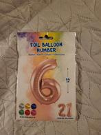 Folieballon cijfer 6 of 9 - Roségoud/koper - Nieuw, Ophalen, Nieuw, Versiering, Verjaardag