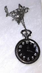 horloge zakhorloge vintage zwart met versiering, Sieraden, Tassen en Uiterlijk, Horloges | Antiek, 1960 of later, Verzenden, Zakhorloge