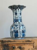 Prachtige grote delfst blauwe vintage trompet vaas XL 35 cm, Antiek en Kunst, Ophalen of Verzenden