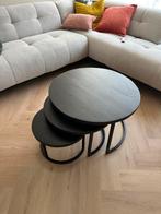 Salontafel zwart, Huis en Inrichting, Tafels | Salontafels, Ophalen, 50 tot 100 cm, Rond, Zo goed als nieuw