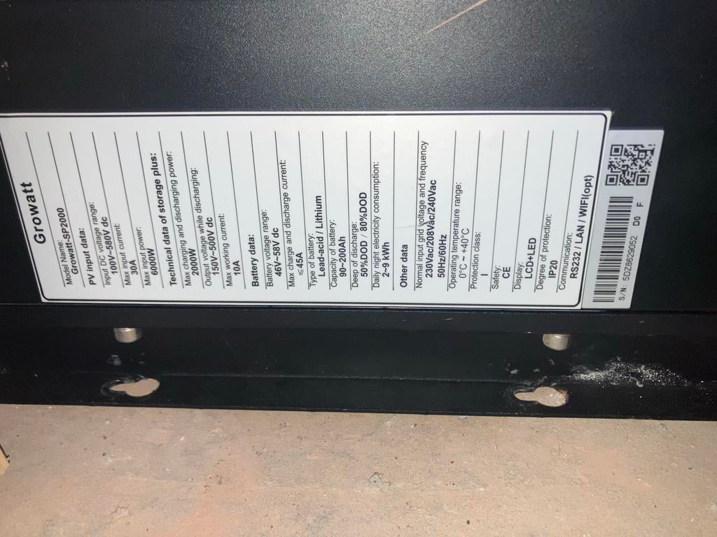 Growatt SP2000 omvormer, Ophalen of Verzenden, Zo goed als nieuw, Overige typen