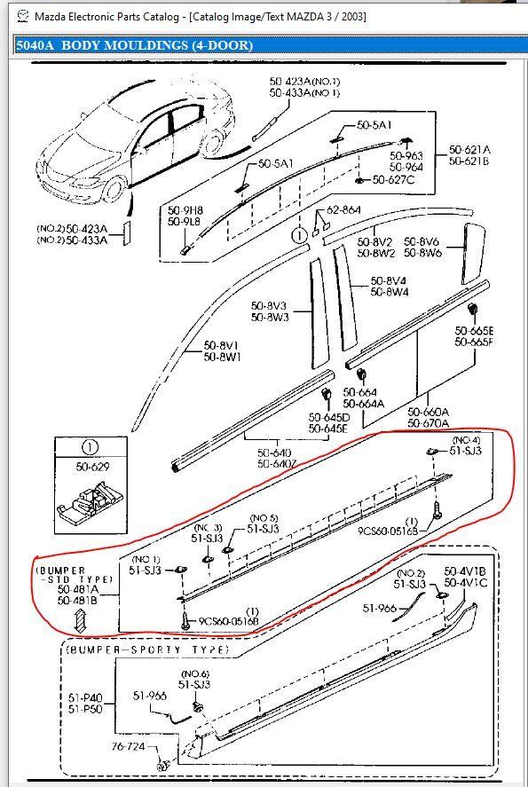 Nieuwe dorpelbeschermer links Mazda 3 BK, Auto diversen, Ophalen