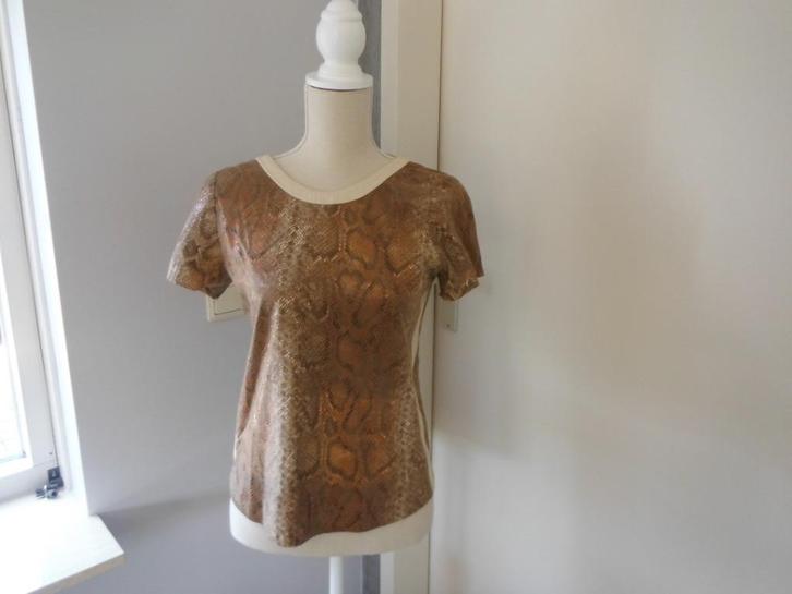 prachtige echt lederen reptielprint top, mt 36, Kleding | Dames, Tops, Zo goed als nieuw, Maat 36 (S), Korte mouw, Verzenden