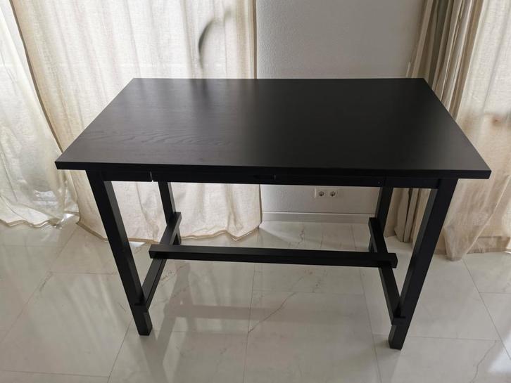 Zwarte bartafel, Huis en Inrichting, Tafels | Eettafels, 50 tot 100 cm, 100 tot 150 cm, Rechthoekig, Ophalen