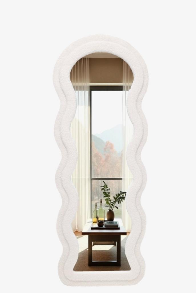 SensaHome Gestoffeerde Staande Spiegel, Huis en Inrichting, Woonaccessoires | Spiegels, Nieuw, 50 tot 75 cm, 150 tot 200 cm, Overige vormen
