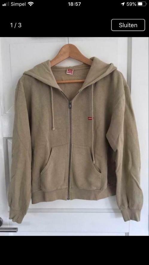 Levi’s vest maat M beige zand jack sportvest hoodie, Kleding | Dames, Truien en Vesten, Gedragen, Maat 38/40 (M), Beige, Ophalen of Verzenden