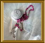 Heel klein rozenkransdoosje met roze rozenkrans, Lourdes, Ophalen of Verzenden
